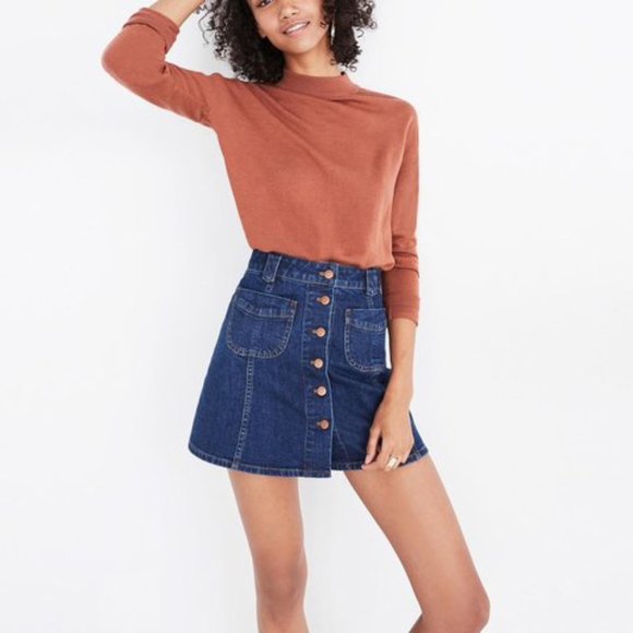 Madewell Patch Pocket Denim Mini Skirt - Picture 3 of 9
